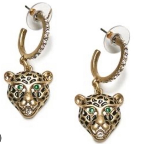 BRAND NEW Cabi Jaguar Animal Gold with CZ Dangle Earrings #2230 - Picture 1 of 3